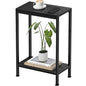 Narrow Side Table for Small Space, 2-Tier Slim End Table, Thin Nightstand, Skinny Snack Couch Table, Sofa Bedside Table in Living Room, Bedroom, Study, Kitchen and Balcony (Black) - color: Black, size: 2-Tier (7.9''D*17''W*22.8''H)