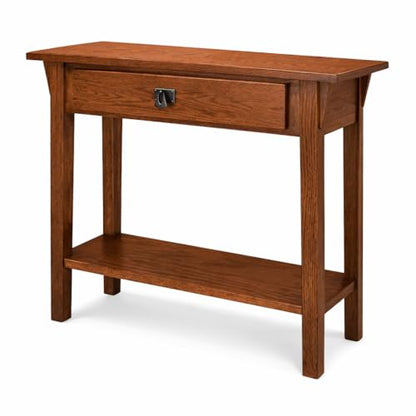 Leick Home Mission Console Table, Solid Wood, 1 Storage Drawer, Bottom Display Shelf, Narrow Depth, Easy-Assembly, For Living Room/Hallway, Russet, 30 in L x 10 in W x 28 in H, 9057-RS - color: Russet