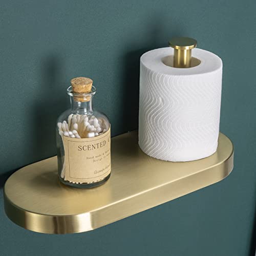 RANDOM Brushed Gold Toilet Paper Holder with Shelf SUS 304 Stainless Steel Bathroom Accessories Tissue Holder Roll Dispenser Storage Wall Mounted.93088BG - color: A-brushed Gold