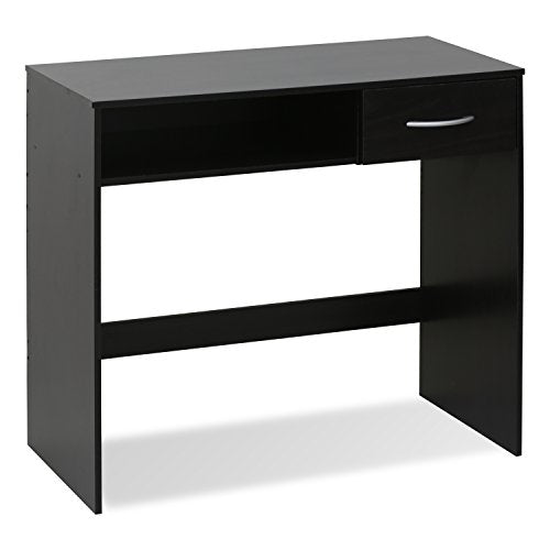 FURINNO JAYA Computer Study Desk with Drawer, Brown - color: Espresso, size: With Drawer, 32.2 in. x 15.5 in.