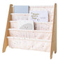 3 Sprouts Recycled Kids Bookshelf, Holds 35 Books, 4-Tier, Terrazzo Pink | Space-saving bookshelf, Children's room, Toddler bookcase organizer, Ages 3+, Book/toy storage, Front-facing, Covers visible - color: Terrazzo Pink