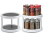 2 Pack, 2 Tier 10" Turntable Lazy Susan Spice Organizer - Rotating Seasoning Rack Spinner for Pantry Cabinet Kitchen Countertop, Table Top Organizing - Multiuse Two Tier Rotating Organization Rack - size: 10 inch - 2 Tier - 2 Pack