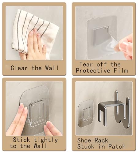 Gray Slipper Rack, 3 Inch x 2 Inch Aluminium No Punching Hole Slipper Holder for Hanging Slipper, Making Your Room Tidy, Used for Bedroom and Bathroom (Gray) - color: Gray