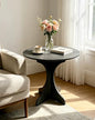 24in Round Side Table, Modern Minimalist Accent End Table with Curved Tripod Base, Compact Round Sofa Side Table, Easy Assembly Nightstand for Living Room Bedroom Balcony Small Spaces-Gray Oak - color: Grey-x