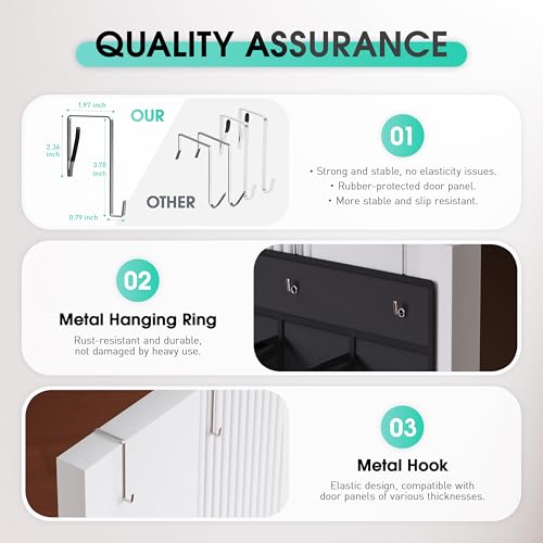 WVM Over the Door Shoe Organizer with 35 Breathable Mesh Pockets, Hanging Shoe Organizer for Door with 4 Metal Hooks, Large Capacity Closet Storage for Shoes, Accessories - style: Black