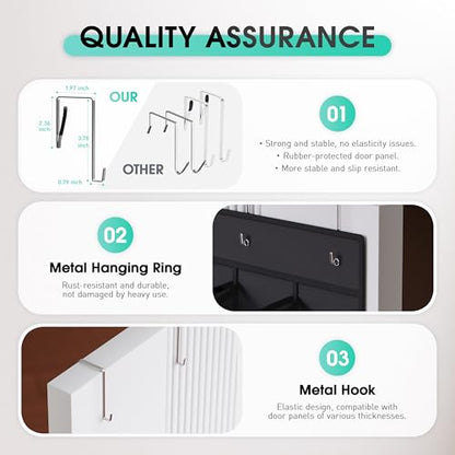 WVM Over the Door Shoe Organizer with 35 Breathable Mesh Pockets, Hanging Shoe Organizer for Door with 4 Metal Hooks, Large Capacity Closet Storage for Shoes, Accessories - style: Black