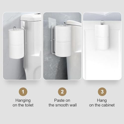 Over The Tank Toilet Paper Holder,Bathroom Toilet Paper Roll Holder for 2 Roll Tissue, Brushed Nickel,Self Adhesive Wall Mount,Stainless Steel Toilet Paper Holder Storage 1pcs - color: I:hold 2 Rolls Tissue(1pcs,silver)