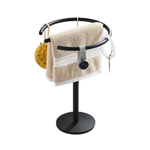 Stainless Steel Matte Black Hand Towel Stand, 13 Inch | Freestanding Countertop, For Bathroom Vanity Kitchen, Holds 2 Towels, Rust-Resistant, Easy Install - color: Matte Black
