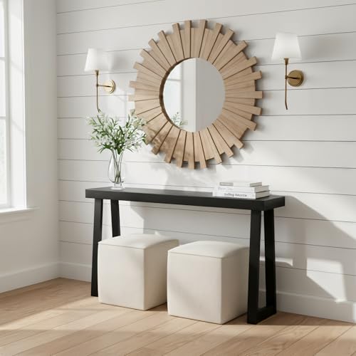 Plank+Beam Classic Console Table, 56 Inch, Black | Non-Toxic Finishes, Versatile Design, Elegant Details, Easy Assembly, Quick Setup, Solid Wood - color: Black, size: 56" Console Table