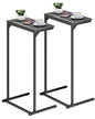 TUTOTAK C Shaped End Table, Small Side Table, Set of 2, 28.7 inch Tall Couch Table, Sofa Table, Living Room, Bed Room, Charcoal Grey TB01BY0712 - color: Charcoal Grey