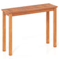 Tangkula Narrow Outdoor Dining Table, Solid Wood Furniture Patio Console Table with Slatted Tabletop, Wooden Buffet Bar Plant Stand for Garden Deck Entryway Porch Balcony
