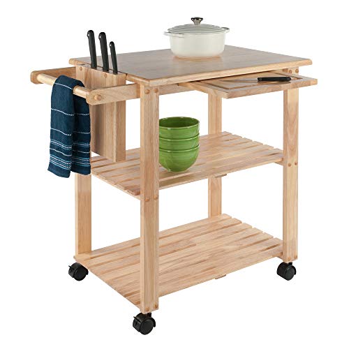 Winsome Mario Kitchen Cart | Rolling Utility & Serving Cart with Wheels for Snacks, Drinks, Kitchen Essentials, Storage & Organization for Home, Apartment
