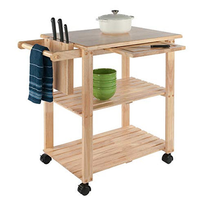 Winsome Mario Kitchen Cart | Rolling Utility & Serving Cart with Wheels for Snacks, Drinks, Kitchen Essentials, Storage & Organization for Home, Apartment