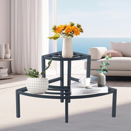 Outdoor Plant Stand Aluminum Lightweight Flower Rack Rustproof | Rustproof WaterProof and Rust-Free Corner Shelf Ladder Rack Perfect for Indoor and Outdoor Greenery Display