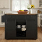 Ball & Cast Kitchen Island with Storage,53.7" Farmhouse Rolling Kitchen Island Cart w/Power Outlet & Drop Leaf,Mobile Island Table w/3 Drawers,Towel Rack and Spice Rack,for Home and Dining Room,Black - color: Black