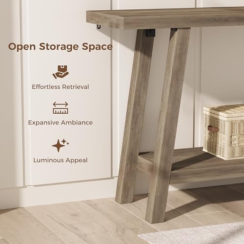 GarveeHome 70.87" Extra Long Console Table, Narrow Sofa Table Behind Couch, Rusitc Pear Entryway Table for Hallway Living Room Foyer, Farmhouse Accent Skinny Table, Rusitc Pear, 70.87" L x 14.02" W - color: Rustic Pear, size: 70.87"L x 14.02"W x 31.5"H