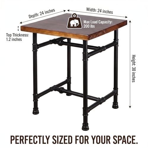 24 Inch Industrial Rustic Iron Pipe Entry Table, End Table, Coffee Table, Side Table, Metal Legs, Bar Table/Home Set/Living Room Set/Dining Room1