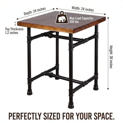 24 Inch Industrial Rustic Iron Pipe Entry Table, End Table, Coffee Table, Side Table, Metal Legs, Bar Table/Home Set/Living Room Set/Dining Room1