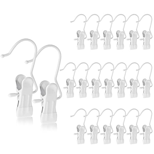 Hotop 48 Pieces Boot Hanger Clips for Closet, Laundry Hanging Hooks Heavy Duty Clips Boot Holder Portable Single Hooks Space Saving for Pants Jeans Clothes Hats Tall Towels (White) - color: White