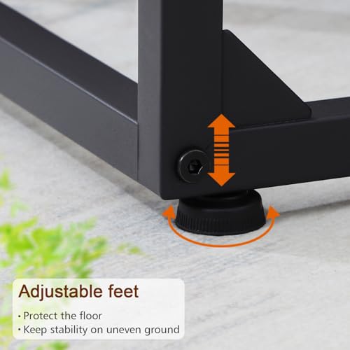 AMHANCIBLE C Shaped End Tables Set of 2, Couch Side Tables that Slide Under Sofa, Slim TV Trays for Living Room and Bedroom, Narrow Space Saving Laptop Workstation, Dark Grey HET02BDG - color: Dark Grey