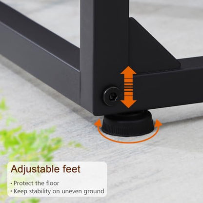 AMHANCIBLE C Shaped End Tables Set of 2, Couch Side Tables that Slide Under Sofa, Slim TV Trays for Living Room and Bedroom, Narrow Space Saving Laptop Workstation, Dark Grey HET02BDG - color: Dark Grey