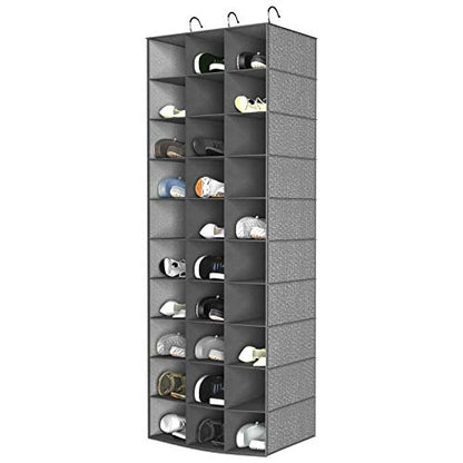 Libeder Hanging Closet Organizers - 30 Section Shoe Shelves, Space Saving Shoe Holder Grey - color: Grey, size: 30 Sections