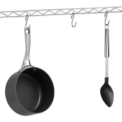 Whitmor Supreme Baker’s Rack with Food Safe Removable Wood Cutting Board - Chrome - color: 14.0"l X 36.25"w X 55.25"h
