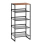5 Tier Metal Shoe Rack, Sturdy Steel Frame with Rust-Proof Coating, MDF Top, Adjustable Flat Inclined Mesh Shelves, Anti-Tip Scratch-Resistant Feet, Sleek Show Rack for Entryway, Hallway, Garage - size: 5 Tier (16.5″x11.8″x36″)