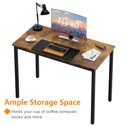 Need Small Computer Desk 31.5Inch Small Sturdy Writing Desk Retro | Black Frame Home Office Desk Gaming Writing Work from Home Study Desk, Sturdy Metal Frame, Modern Simple