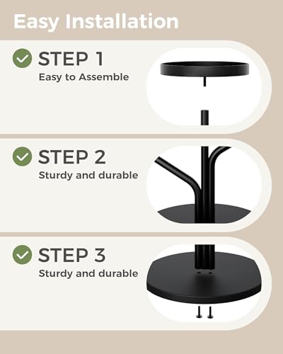 Bamworld 3 Tier Plant Stand Indoor Outdoor Metal Plant Shelf for Multiple Plants Pots Black