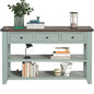 LKTART Real Wood Console Table with Storage Drawers,Sofa Table for Entryway | 48.8 Inch Solid Wood Farmhouse Entryway Table;Sofa Table,Rustic Entry Table for Hallway Living Room;Green;Easy Assembly - color: Green