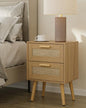 Masupu Rattan Night Stand,Modern nightstand Boho Bedside Table with 2 Drawer,Small End Side Table for Bedroom,Living Room,Office,Natural - color: Natural