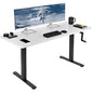 VIVO Manual Height Adjustable 60 x 24 inch Stand Up Desk, White Solid One-Piece Table Top, Black Frame, Standing Workstation with Foldable Handle, DESK-KIT-MB6W | Manual, Holds 110 lbs, Sit Stand, Height Adjustable, Solid One-Piece Table Top, Home Office,