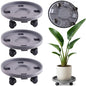 Rolling Plant Stand with Wheels 3 Pack 12 Inch Plant Caddy with Wheels Heavy Duty Plant Dolly Roller Base with Wheels Round Flower Pot Rack Holder Planter Trolley Tray, Grey - color: Grey, size: 12 inch
