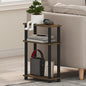 Furinno Turn-N-Tube Narrow Side Table, 3-Tier Rectangular Modern End Table with Storage Shelf, Slim Toolless Assembly Nightstand, Night Stand, Bedside Table, for Living Room, Bedroom, Amber Pine - color: Amber Pine/Black