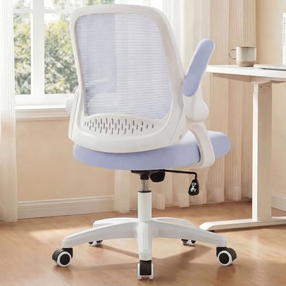 NEO CHAIR Office Desk Gaming Ergonomic Computer Chair with Lumbar Back Support Adjustable Height Swivel Rolling Wheels Flip-up Arms Mesh Chair for Home Vanity (Purple) - color: Purple