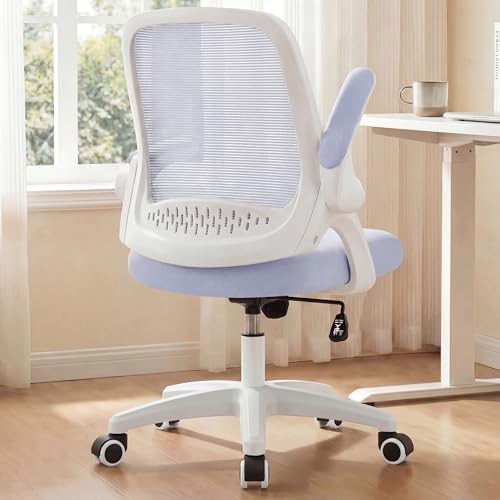 NEO CHAIR Office Desk Gaming Ergonomic Computer Chair with Lumbar Back Support Adjustable Height Swivel Rolling Wheels Flip-up Arms Mesh Chair for Home Vanity (Purple) - color: Purple