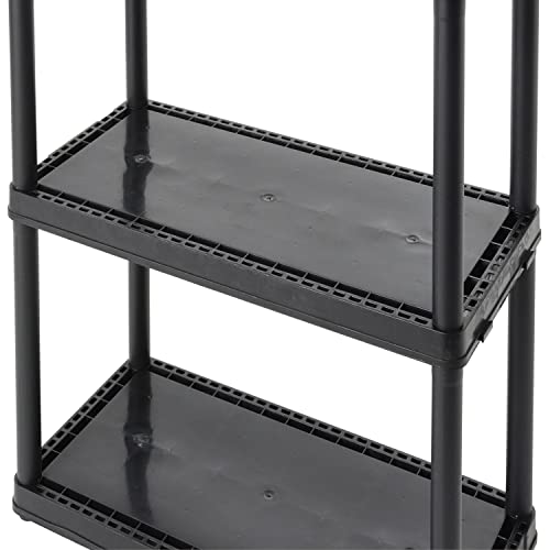 Gracious Living 33 Inch Heavy Duty 3-Shelf Light Duty Storage Shelf, Easy Assembly and Holds Up to 55 Pounds Per Shelf, Black - color: 3 Shelf - Black, size: 1 Pack