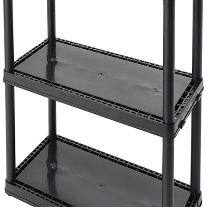 Gracious Living 33 Inch Heavy Duty 3-Shelf Light Duty Storage Shelf, Easy Assembly and Holds Up to 55 Pounds Per Shelf, Black - color: 3 Shelf - Black, size: 1 Pack