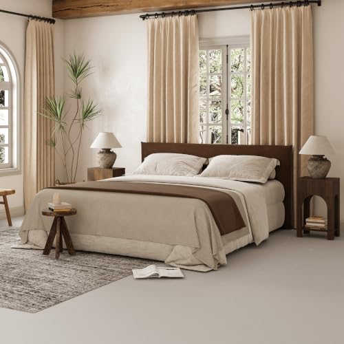 Veegle Arched Side Table, Small End Table with Storage Shelf, Small Coffee Tables for Living Room Bedroom (Walnut Brown)