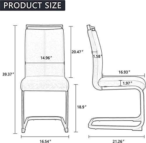 Baysitone Modern Dining Chairs Set of 2, Side & Kitchen Chairs with Faux Leather Padded Seat, High Back, for Dining, Kitchen, Living Room - Brown - color: Brown, size: Set of 2