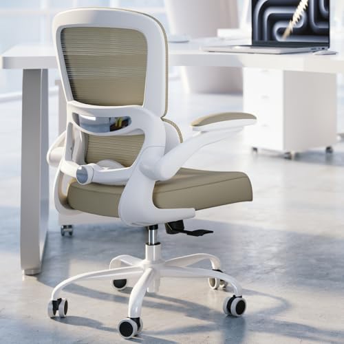 TRALT Office Chair - Ergonomic Desk Chair with Adjustable Lumbar Support, Mesh Computer Chair, Executive Chair for Home Office Comfortable Lumbar Support (1, Khaki) - color: Khaki