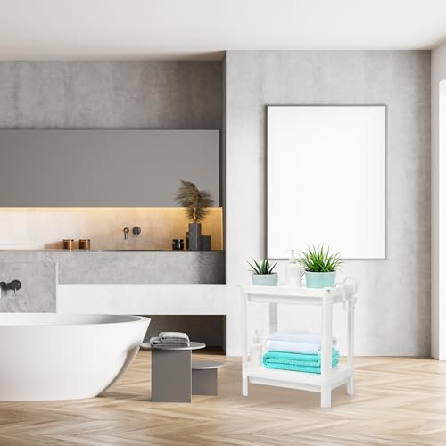 Tissting Bathroom Storage Rack 2-Tier, Plastic Freestanding Shelf | Multifunctional Organizer | Living Room & Bedroom & Kitchen | Space Saver(2 layers) - color: 2 Layers