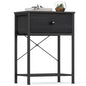 SONGMICS Bedside Table with Drawer, Nightstand with Lower Shelf | Side End Table for Bedroom, Living Room, Ebony Black, BELLAH Collection, ULGS101B201S - color: Bony Black, style: 1 Drawer-1Pc