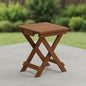 Furinno TIOMAN Folding Outdoor Side Table, Wooden Patio End Table for Garden, Porch, Balcony, Teak Oil, Light Wood - size: 13.7"D x 14.1"W