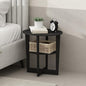 Furinno Tidur 2-Tier Oval Night Stand, Black Nightstand with Round Edge Tabletop, Open Shelf Bedside Table, End Table, Side Table, for Bedroom, Living Room, Black Walnut - color: Black Walnut, size: Oval Open Shelf