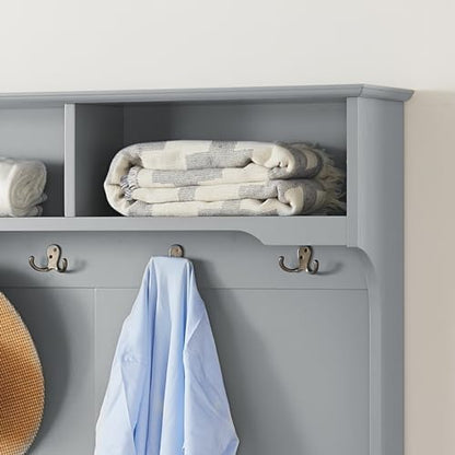 BROVAVE 64" 4-in-1 Multifunctional Small Storage Cabinet, Storage Cabinets with Premium MDF & Solid Wood, Tool Cabinet Tool-Free Assembly for Entryway & Living Room, Gray