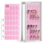 WVM Over the Door Shoe Organizer with 35 Breathable Mesh Pockets, Hanging Shoe Organizer for Door with 4 Metal Hooks, Large Capacity Closet Storage for Shoes, Accessories - style: Pink