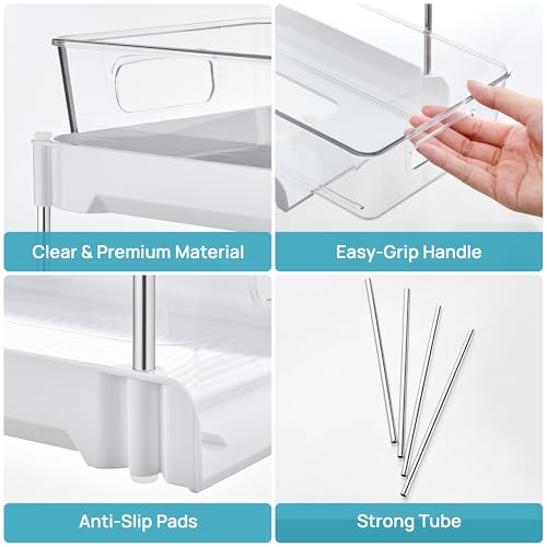 Vtopmart 4 Pack Plastic Bathroom Under Sink Pull-Out Organizer (S-Standard, White) - color: White, size: S-Standard (4 Pack)