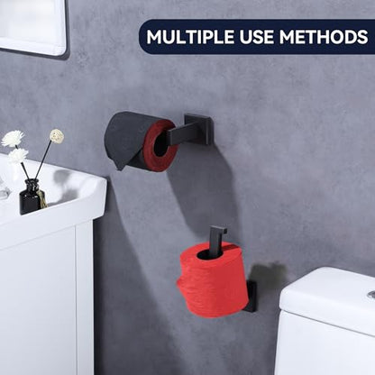 LANC Black Toilet Paper Holder, Bathroom Toilet Paper Roll Holder Wall Mount for Bathroom Kitchen, TP Holder Tissue Roll Dispenser Hanger Stainless Steel, Matte Black Left A8807MB-LF - color: Matte Black, size: Left Hand(Screw)